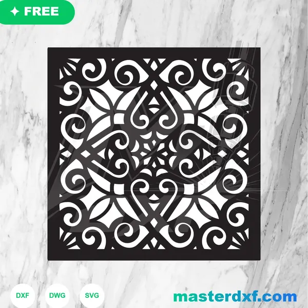 Window Dxf File Elegant Square Window Grille DXF Design | Free DXF | Master DXF